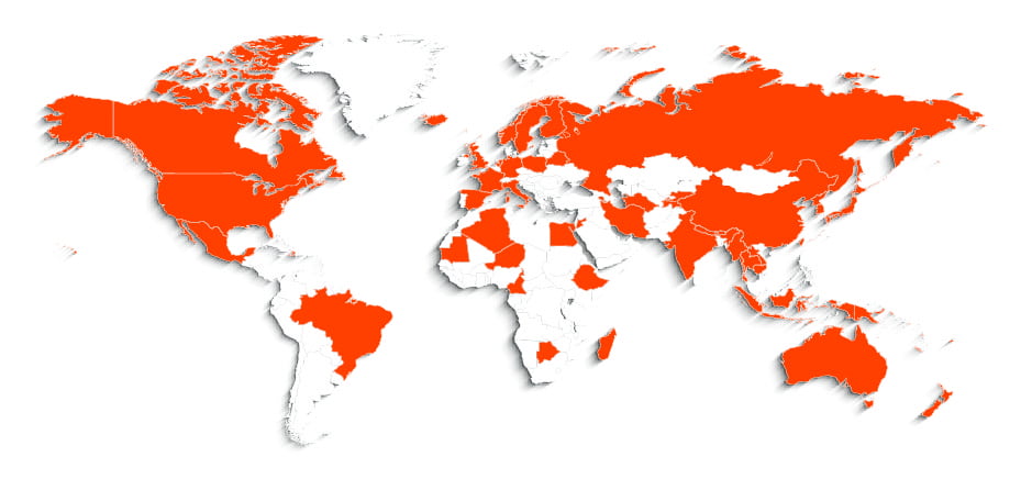 Map of Worlk Talk 30 Nations
