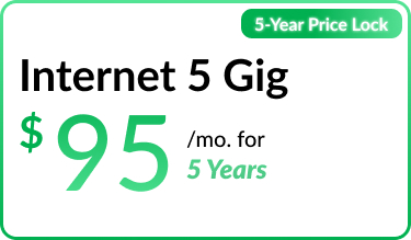 Mediacom Internet 5 Gig. $95 per mo. for 5 Years!